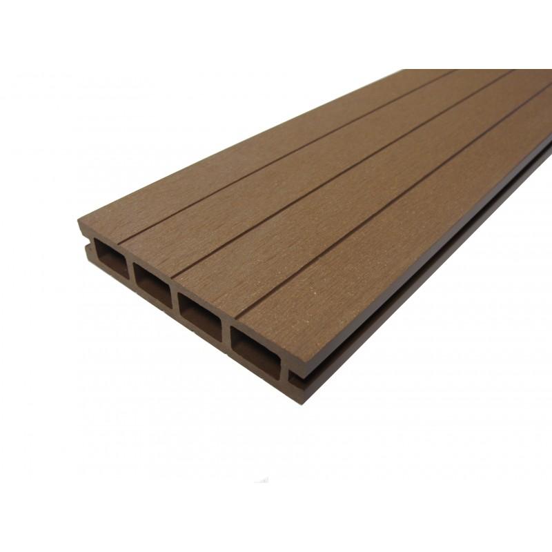 LAME TERRASSE BOIS COMPOSITE ALVÉOLAIRE QUALITA L 360 CM / L14 CM / EP 2,5 CM - COLORIS - TERRE CUITE, EPAISSEUR - 25MM, LARGEUR - 14 CM, LONGUEUR - 360 CM, SURFACE COUVERTE EN M² - 0.5_0