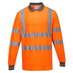 Portwest - Polo coton majoritaire manches longues HV Orange Taille L - L 5036108290307_0