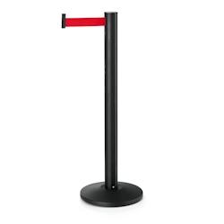 WAS Germany - Poteau de délimitation Joinflex, revêtement par poudre, noir, 3 m, rouge, acier inoxydable (1214134) - rouge inox 1214 134_0