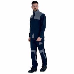 Lafont - Pantalon de travail avec poches genoux MUFFLER Bleu Marine / Gris Taille S - S bleu 3609705763226_0