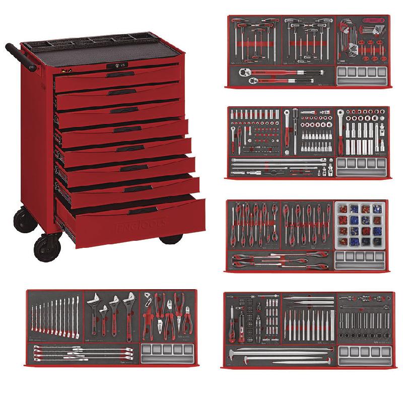 Servante rouge foam midi master set 8 tiroirs Teng Tools TCEMM411N8_0