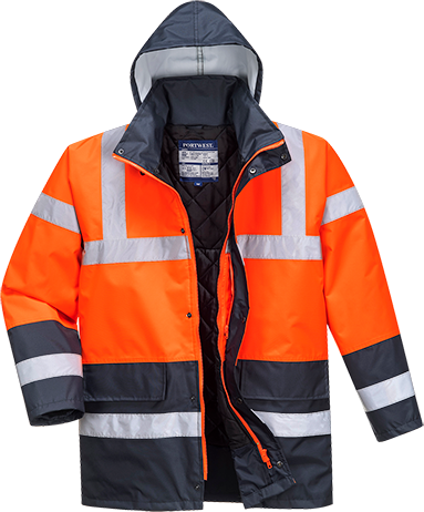 Parka bicolore traffic rouge marine s466, s_0