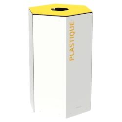 Borne De Tri Interieure 50L Hexatri Emballages Blanc/Jaune Sans Serrure - 59028 - Rossignol_0