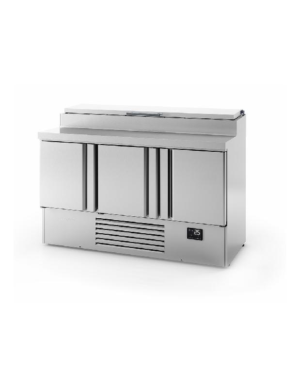 Saladette réfrigérée 3 portes GN 1/1 - Inox - Infrico_0