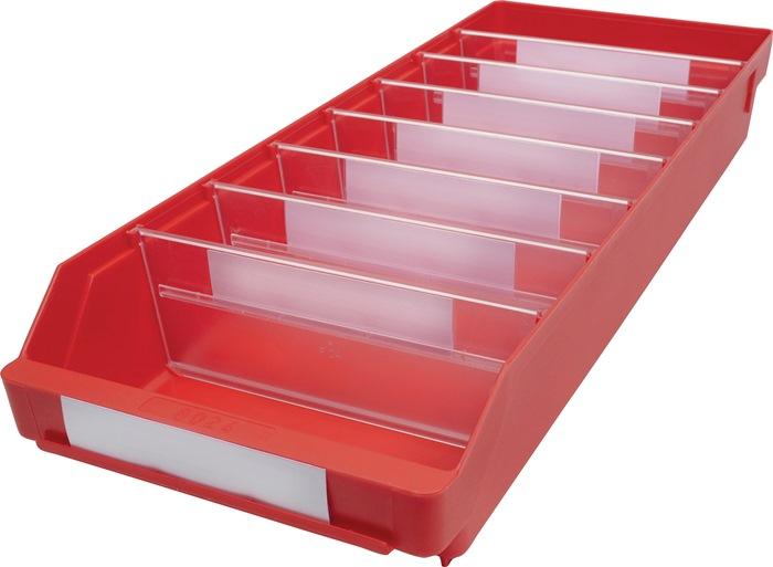 Boîte pour étagère L600xl240xH95mm rouge PP_0