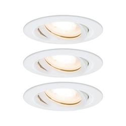 Paulmann Spot encastré LED Nova Plus Kit de base orientable IP65 rond 93mm 30° GU10 3x7W 3x460lm 230V gradable 2700K Blanc dépoli 92898 - blanc 92898_0