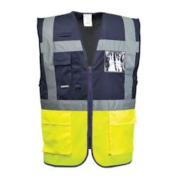 Portwest - Gilet de sécurité bicolore EXECUTIVE PARIS HV Jaune / Bleu Marine Taille S - S jaune 5036108214839_0