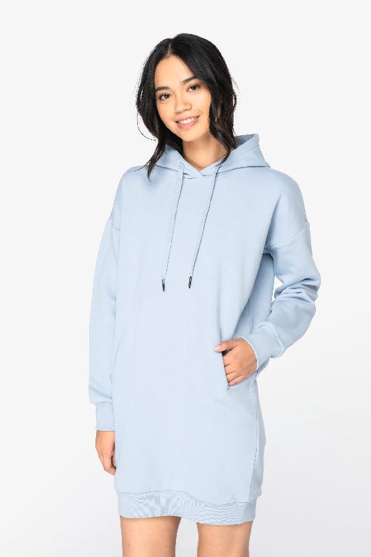 Robe sweat-shirt écoresponsable à capuche femme -  Réf: NS5005_0