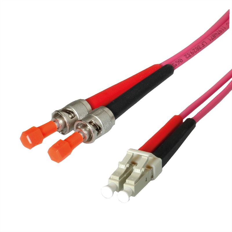 LEONI Câble FO duplex 50/125µm OM4, Suhner LC/ST, 10 m_0