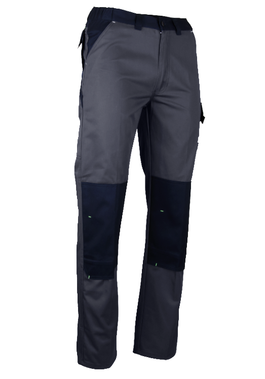 Pantalon de travail coton poly - 38, Gris/Noir, 73-76 cm_0