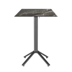 Restootab - Table haute pliable Nemo pour intérieur/extérieur marbre veiné 60x60 - noir TB-NEMFF-6060C-MB.ROY_0