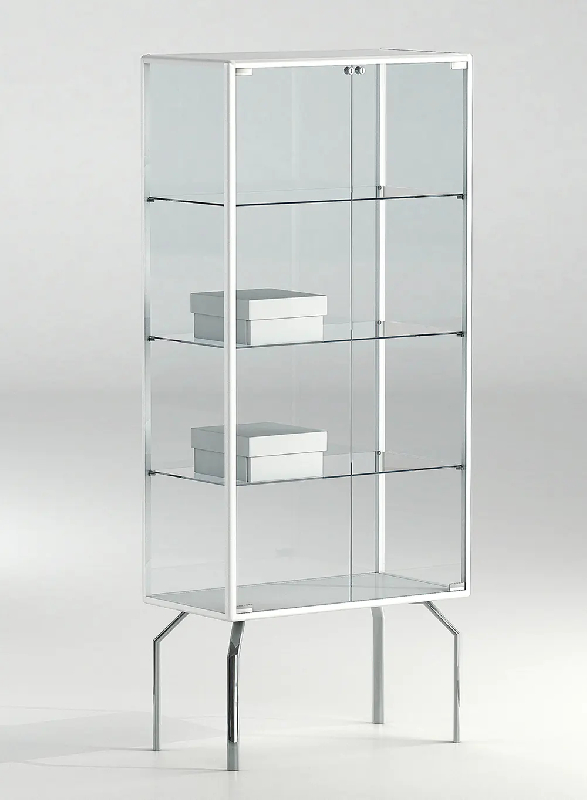 Vitrine armoire sur pieds 71-17pva - blanc poli_0