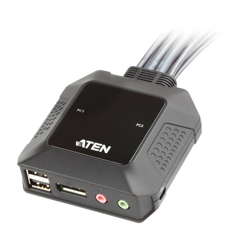 ATEN CS22DP Commutateur KVM DP USB 2 ports avec sélecteur de port distant_0