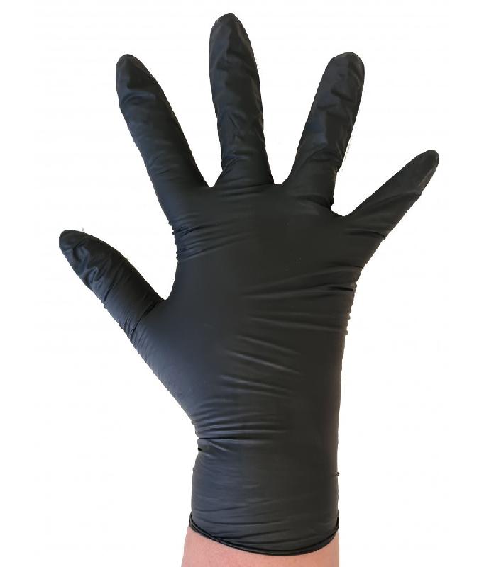 100 gants anti-virus à usage unique CE en vinyle+nitrile noir non poudré - GVNNPNR-IM04/VR_0