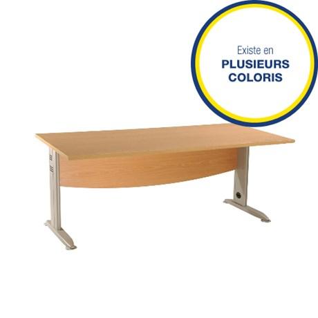 Bureau droit plateau chêne clair Teamline L 140 cm - piètement métal