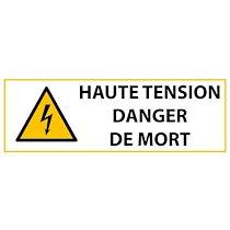 Panneau de Danger - Haute tension Danger de mort - W012   - 297 x 105 - Vinyle souple autocollant - Lot de 3_0