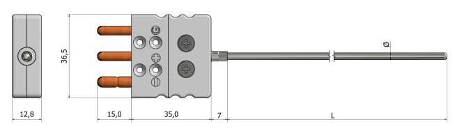 Sonde à résistance chemisée (RTD) Sortie connecteur standard - PM12_0