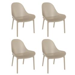 SIESTA EXCLUSIVE Lot de 4 chaises d’extérieur Sky Lounge Taupe - gris plastique polypropylène SP-SI-103TP_0