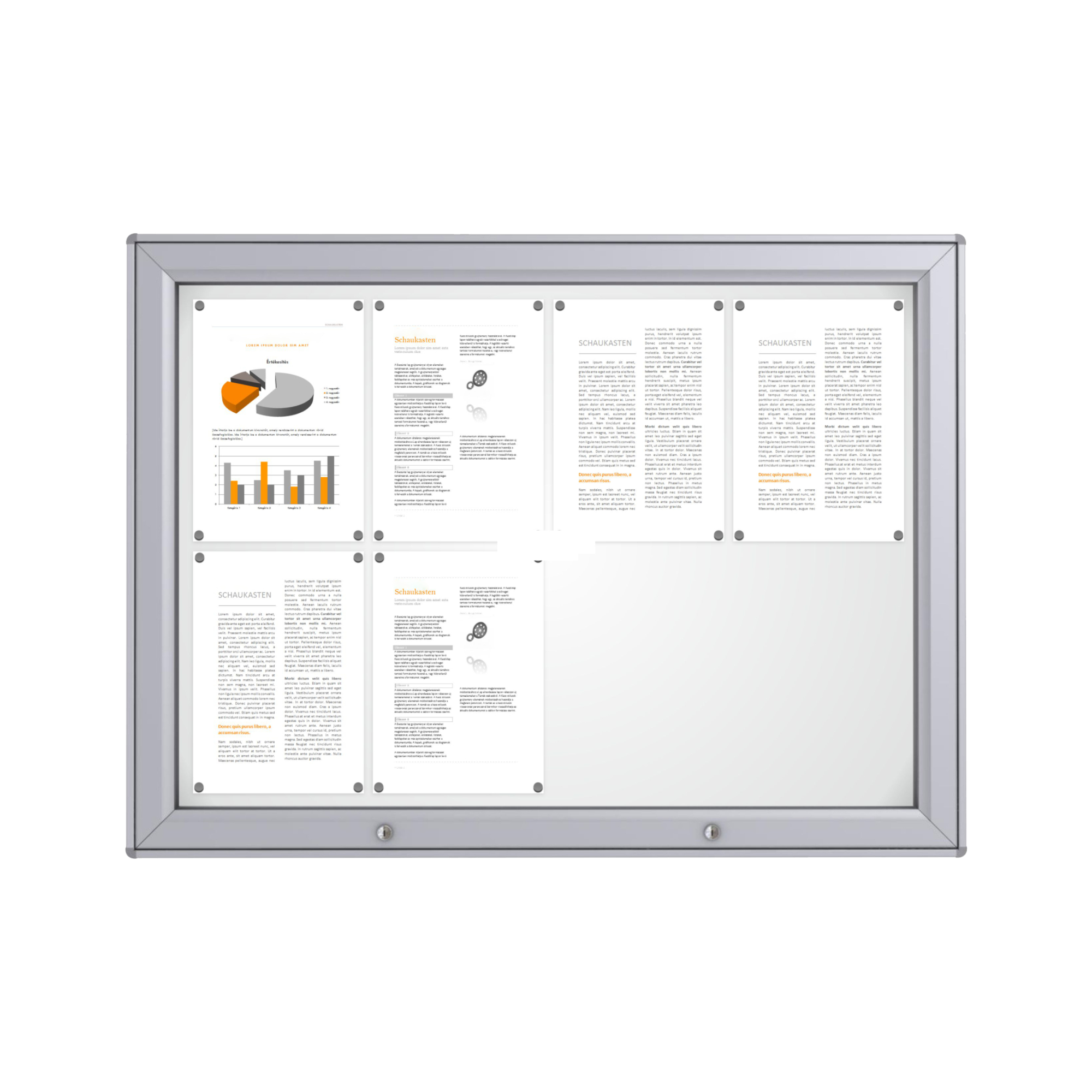 Vitrine d'affichage midi fond métal magnétique - VM-EXT-50-12xA4_0