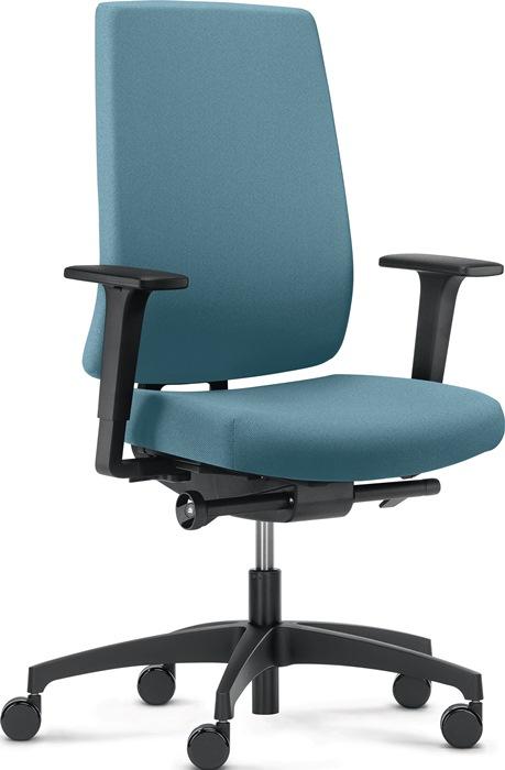 Chaise de bureau pivotante avec technique synchrone bleue eau 400-520 mm avec accoudoirs Capacité charge 150 kg DAUPHIN_0