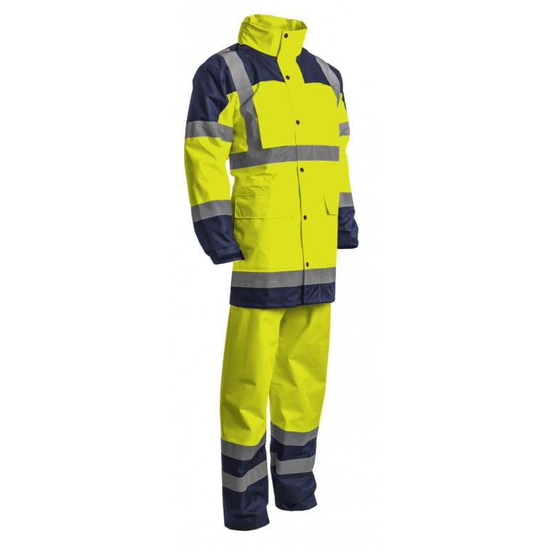 Ensemble de pluie - HYDRA - Parka: 300D Oxford + Pantalon: 300D Oxford - Jaune HV/Marine - COVERGUARD | 7HYDY_0