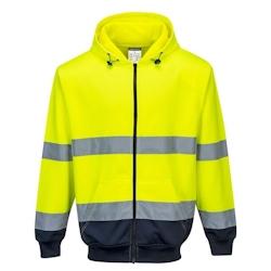 Portwest - Sweat-shirt à capuche à zip bicolore HV Jaune / Bleu Marine Taille XL - XL jaune 5036108319800_0