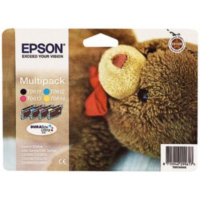 Epson T0615 'Ourson' Cartouche d'encre originale DURABrite Ultra Pack 4 couleurs (C13T06154010) - Noir, Cyan, Magenta, Jaune_0
