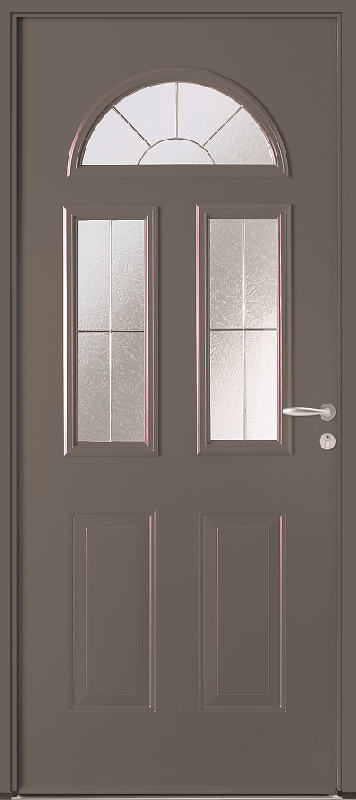 Porte d'Entrée Acier Aurora Vitrage Demi-Lune + Rectangle Sur Mesure Référence: Porte Acier Aurora_0