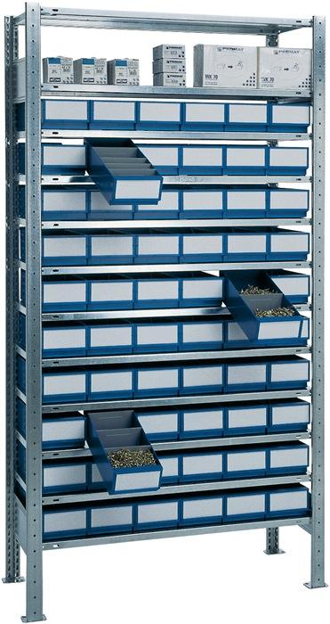 Étagère à  emboîter H2000xl1000xP400 mm étagère de base 12 supports en acier 60 x L 400 mm bleu_0