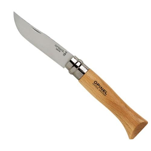 Couteau fermant Opinel-Acier inoxydable - 80 mm, hêtre verni, 7_0