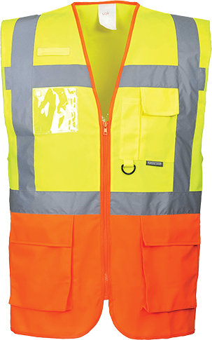 Gilet executive prague jaune orange s376, s_0