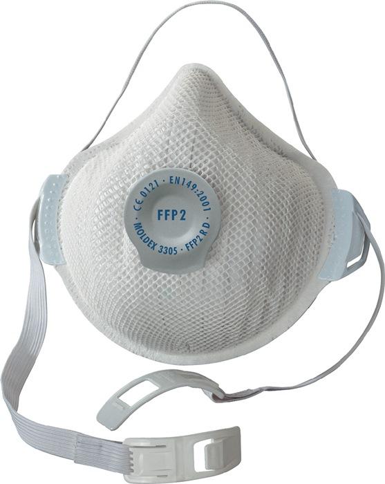 Masque de protection respiratoire AIR Plus 330501 FFP2 / V R D avec soupape d'expiration 5pcs/carton MOLDEX_0