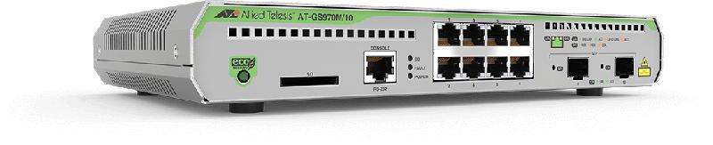 Allied Telesis AT-GS970M/10PS-50 Géré L3 Gigabit Ethernet (10/100/1000) Noir, Gris 1U Connexion Ethernet, supportant l'alimentation via ce port (PoE)_0