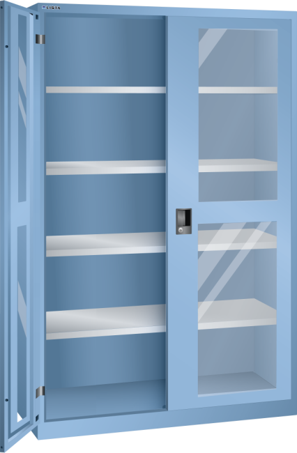 Armoire à porte battante RFID Lock avec système anti-basculement M10 galvanisé_0