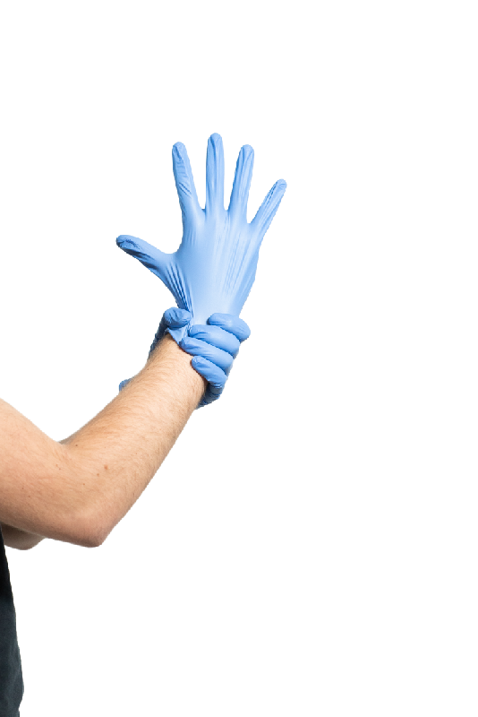 ECOLOGIQUE : 100 gants d'examens biodégradables à usage unique CE en nitrile bleu non poudré - GNNPBL-IM04/VRBIO_0