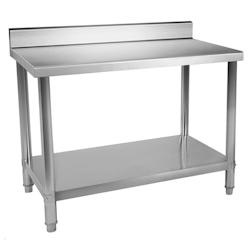 HELLOSHOP26 table de travail professionnelle acier inox pieds ajustable avec rebord 120 x 70 cm - 3000335636100_0