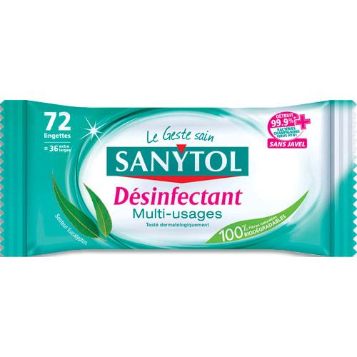 Sanytol paquet de 72 lingettes désinfectantes multi-usages_0