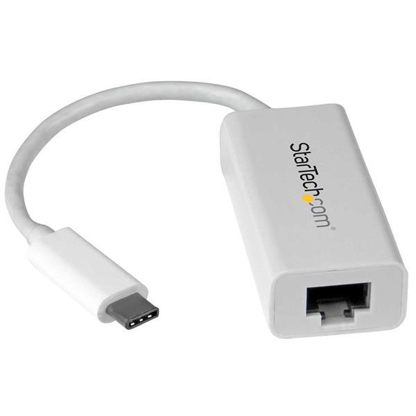 StarTech.Com Adaptateur réseau USB-C vers RJ45 Gigabit Ethernet - M/F - USB 3.1 Gen 1 (5 Gb/s) - Blanc_0