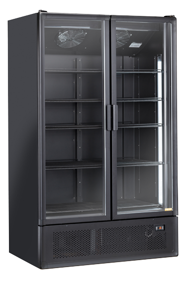 Armoire réfrigérée pour boissons noir 2 portes vitrées led  1200l - TKG 1200B_0