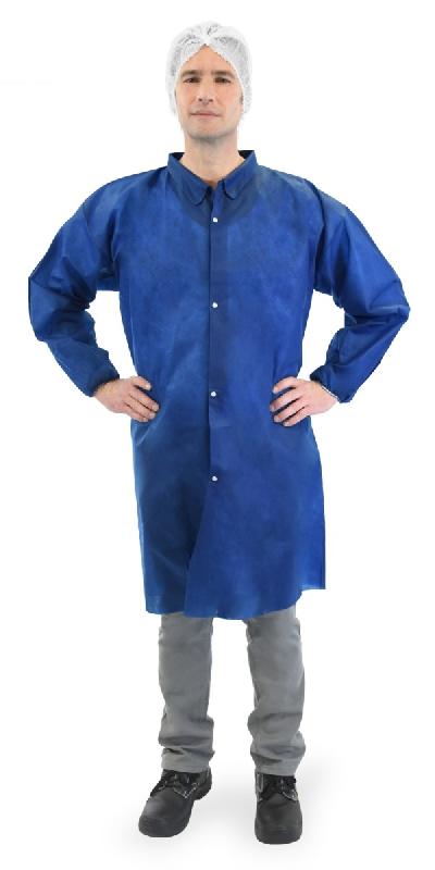 50 blouses vertes ou bleues CE à usage unique, sans poches, fermeture pressions - BLSPCNTEBL-IM02_0