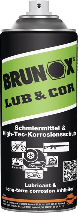 Lubrif. Adhérent et protect. Anticorros. LUB&COR® 400 ml bombe aérosol BRUNOX_0