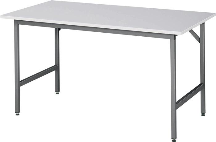 Table de travail l1500xP800xH800-850mm plateau travail mélamine, épaiss. 22 mm châssis anthracite métallisé RAU_0