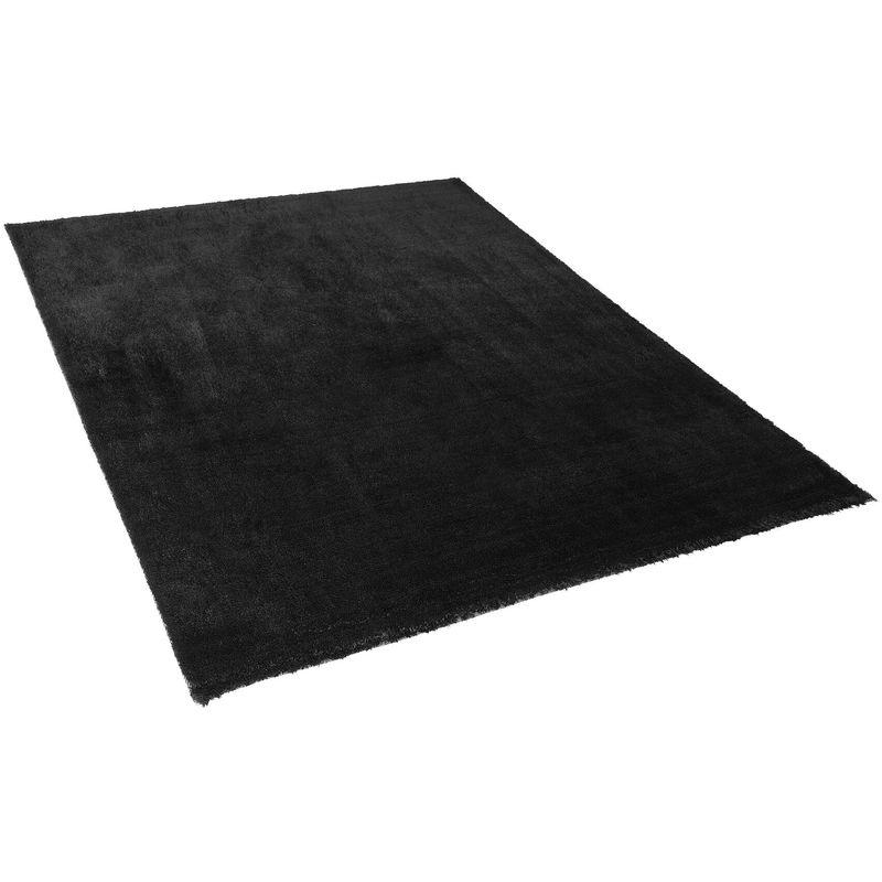 Tapis de Salon ou chambre en noire 240x340, Tapis poil ras moderne et doux, Rectangulaire