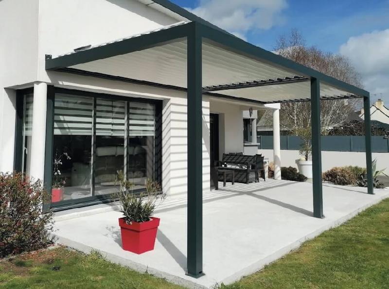 Pergola Bioclimatique Aluminium S3 Adossée Lames Orientables Parallèles Électrique (Motorisation Vérin) Sur Mesure Référence: Bioclimatique S3 Parallèle_0