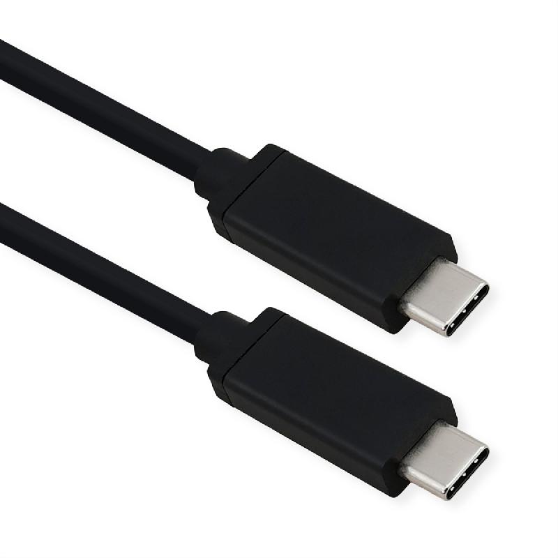 ROLINE Câble USB4 Gen 3, avec PD (Power Delivery), avec Emark, C-C, M/M, 40 Gbit/s, noir, 0,8 m_0