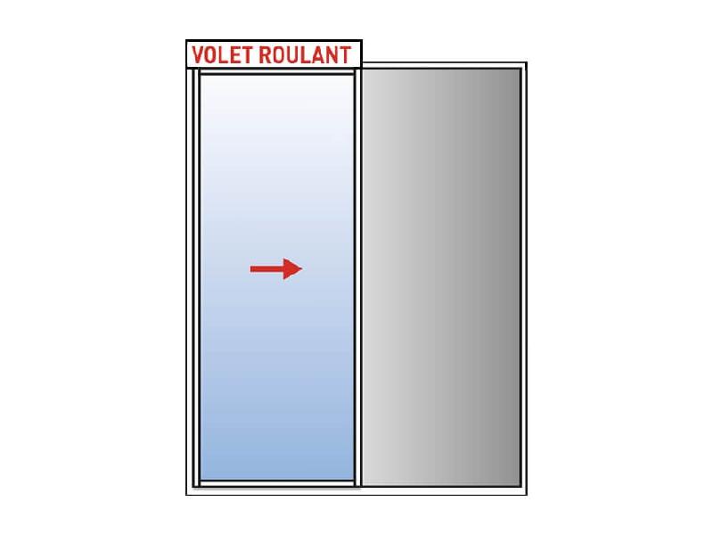 Baie Vitrée Coulissante à Galandage Aluminium 1 Vantail KAWNEER vers la droite Monorail avec Volet Roulant Intérieur Intégré Référence: Gal Alu 1 vtl sens droit + VRI_0