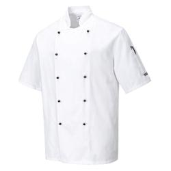 Portwest - Veste de cuisine manches courtes KENT Blanc Taille M - M blanc 5036108176991_0