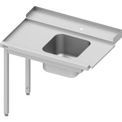 Cleiton® - Table d'entrée droite avec 1 bac 1000x750x880 mm | Table d'entrée pour lave-vaisselle à capot 1 mm d'épaisseur_0