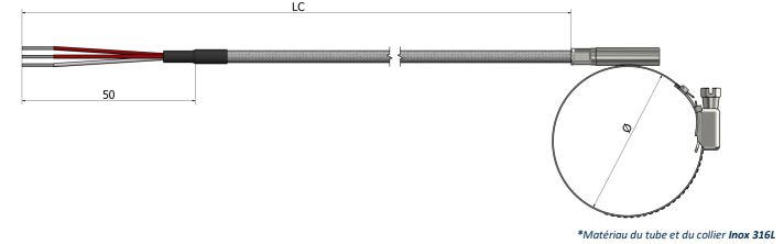 Sonde à résistance de surface Collier de serrage (Type 1) - PS41_0