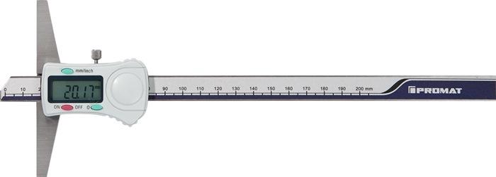 Jauge de profondeur DIN 862 200 mm numérique règle de mesure droite PROMAT_0